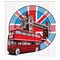 Ambesonne London Shower Curtain, British Flag Metropol City of London Thames River Memorabilia English Bus, Cloth Fabric Bathroom Decor Set with Hooks, 69" W x 70" L, Ruby Blue